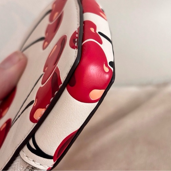 Coach Cherry Print Heart Coin Purse CZ477 Red Cherry Mini Zip Pouch - Picture 6 of 11